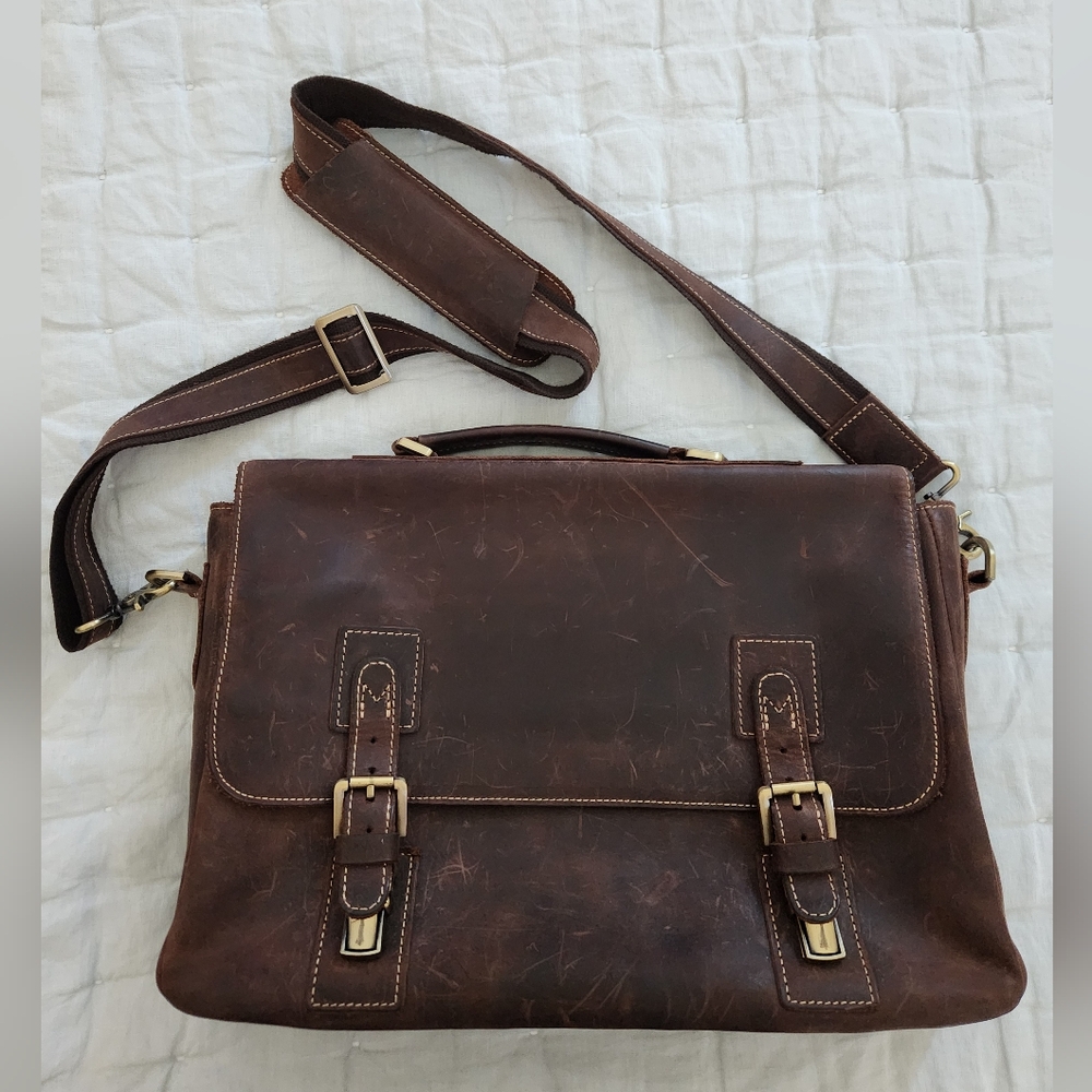 Holssen Men's Genuine Leather Satchel Crossbody